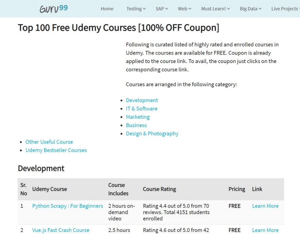 Free courses online