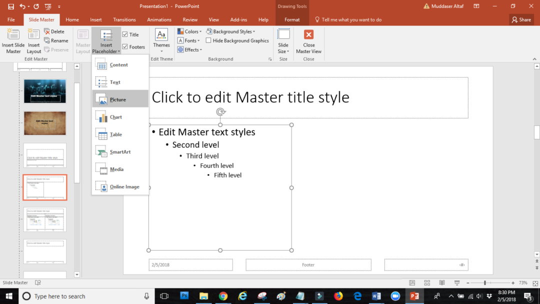where is slide master in powerpoint