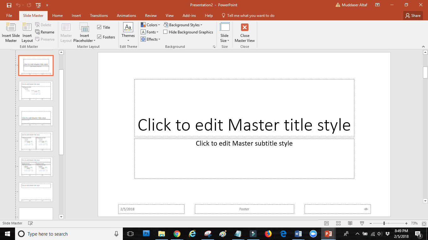 powerpoint change master slide