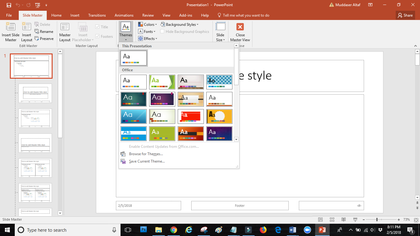 how to change slide master in powerpoint