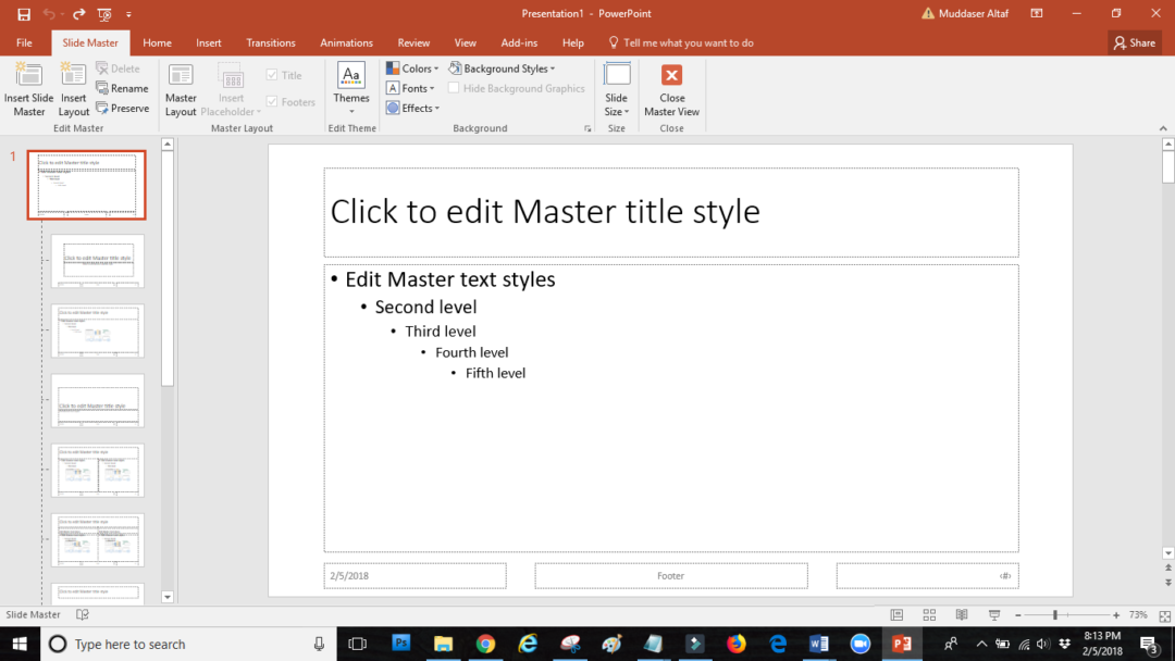 how to use slide master in powerpoint 2013
