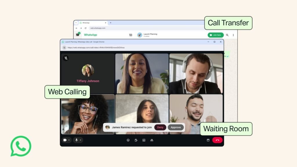 WhatsApp Web voice and video calling shown on phone and computer screens