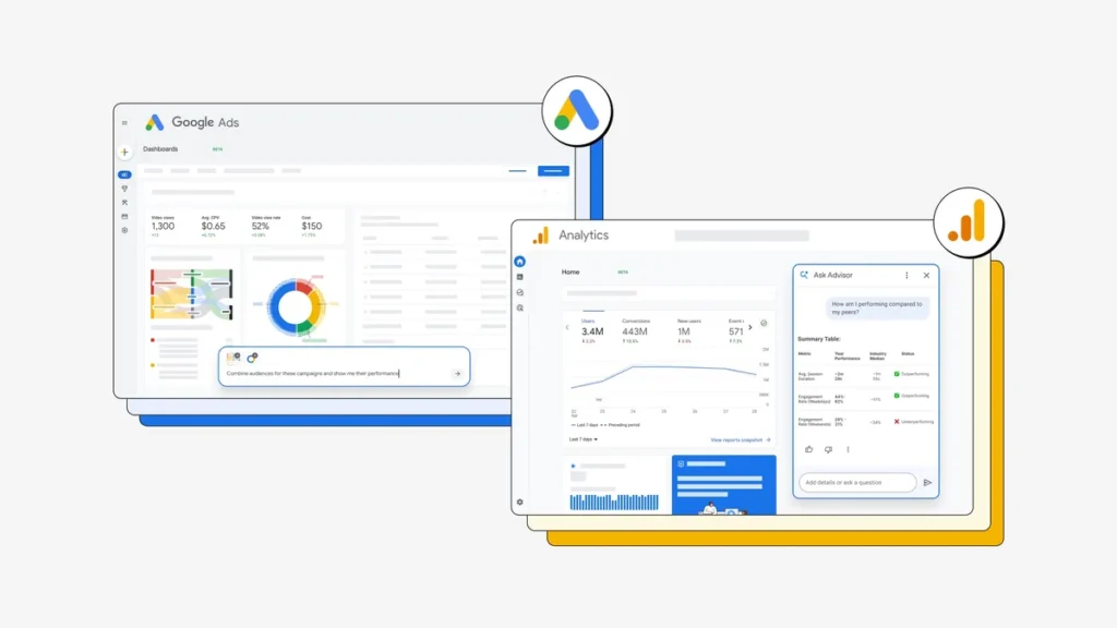 Google Ads and Google Analytics Ask Advisor interface announced in August 2026