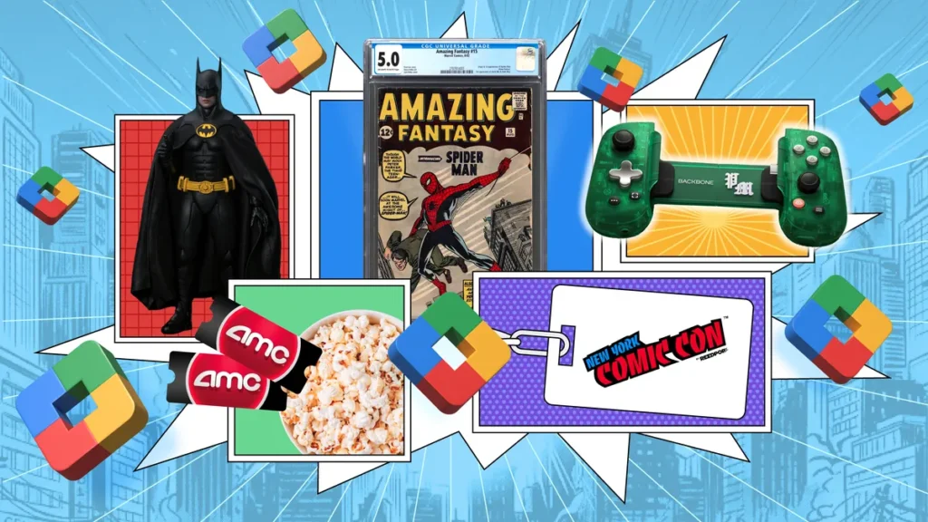Google Play Points sweepstakes prizes including comics, collectibles, movie tickets and gaming accessories