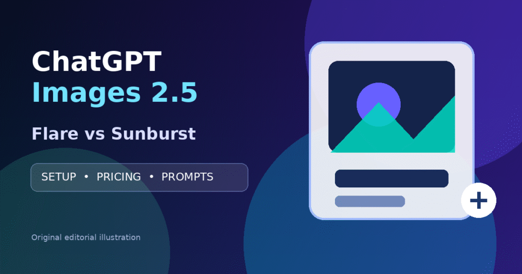 ChatGPT Images 2.5 API guide comparing Flare and Sunburst