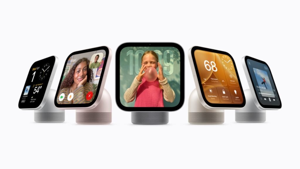 Apple HomeView smart displays in silver, starlight, rose pink and space gray