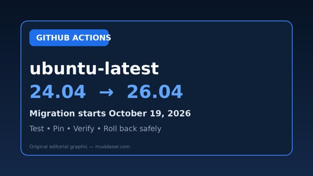 GitHub Actions ubuntu-latest migration from Ubuntu 24.04 to Ubuntu 26.04
